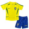 Conjunto (Camiseta+Pantalón Corto) Brasil 2002-2003 Primera Equipación Retro - Niño